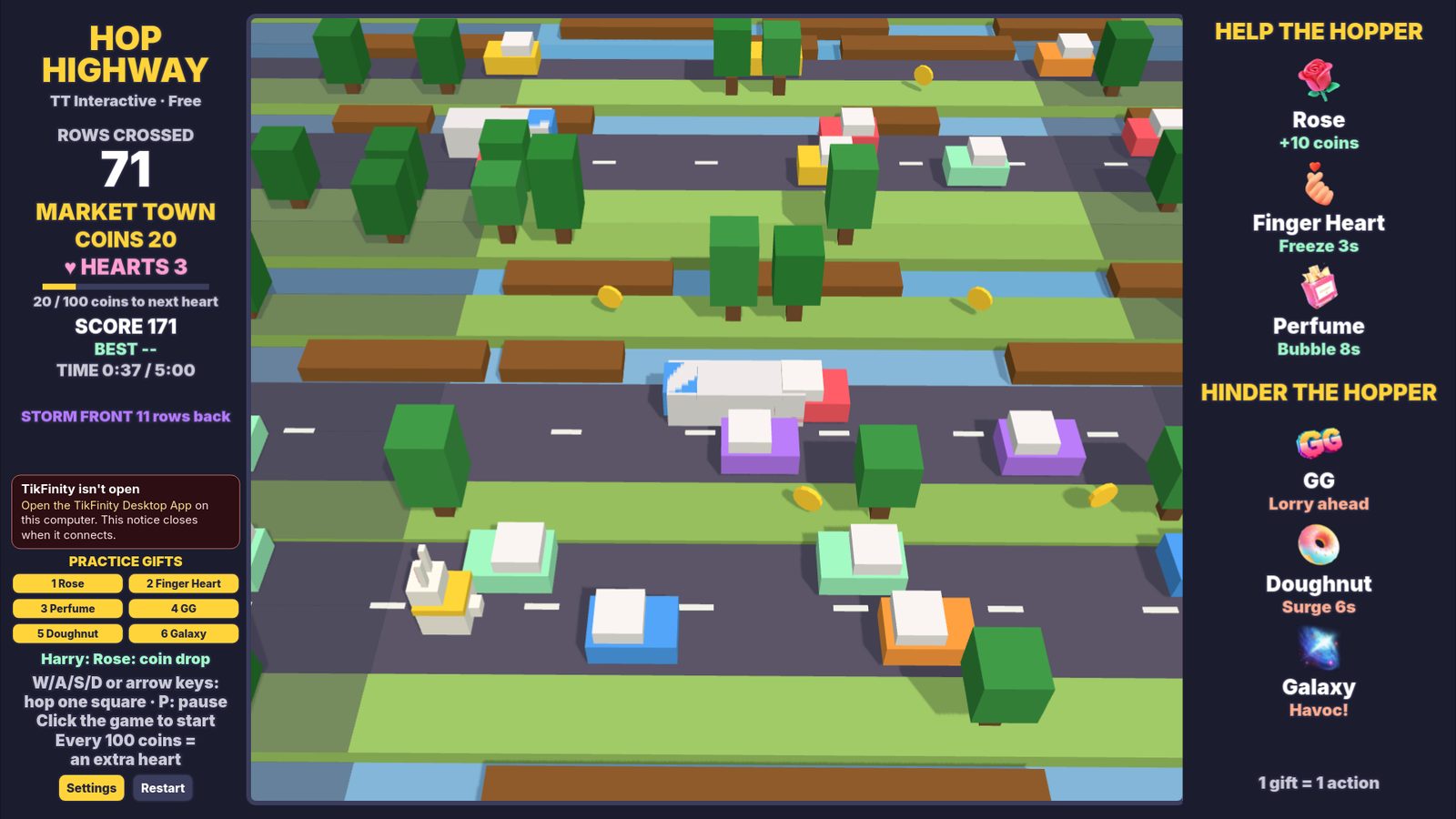 Hop Highway: busier roads and coins on the grass in Market Town