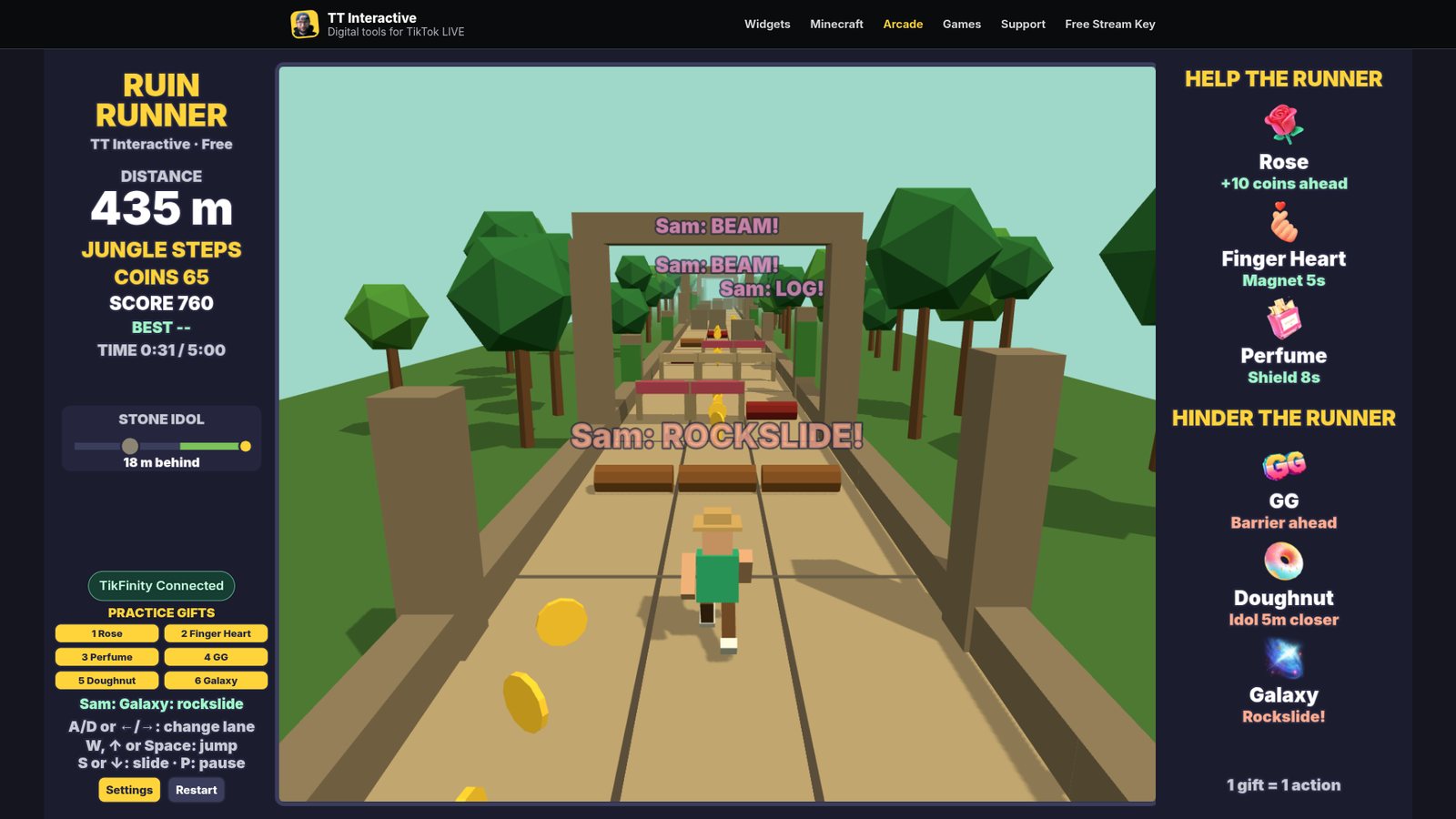 Ruin Runner: a Galaxy gift starts a rockslide with barriers across every lane