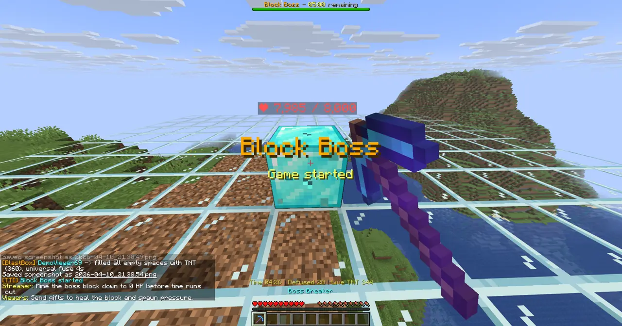 Minecraft Block Os Block Boss — Interactive Minecraft Game for TikTok LIVE | TT Interactive