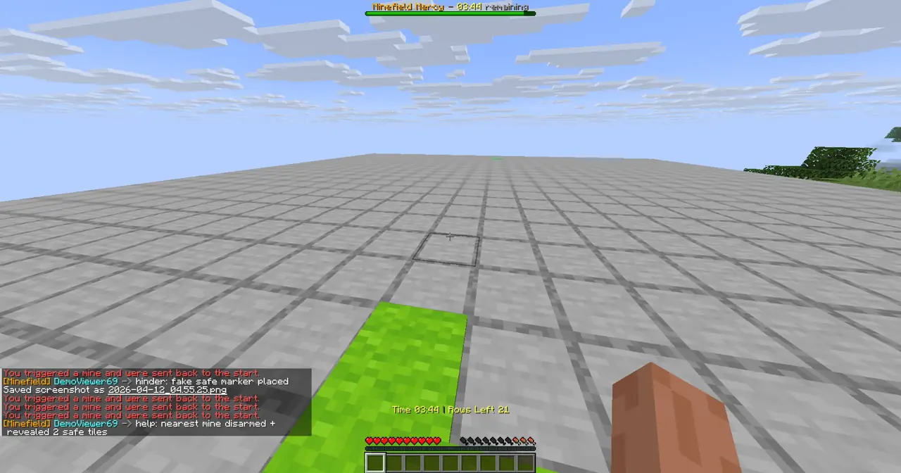 Minefield Mercy gameplay screenshot showing 5+ coins
