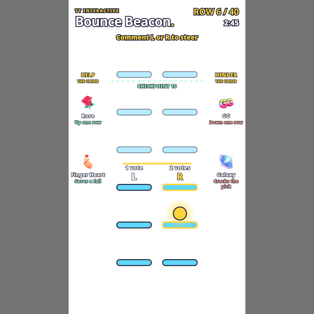 Bounce Beacon screenshot showing bounce beacon gifts