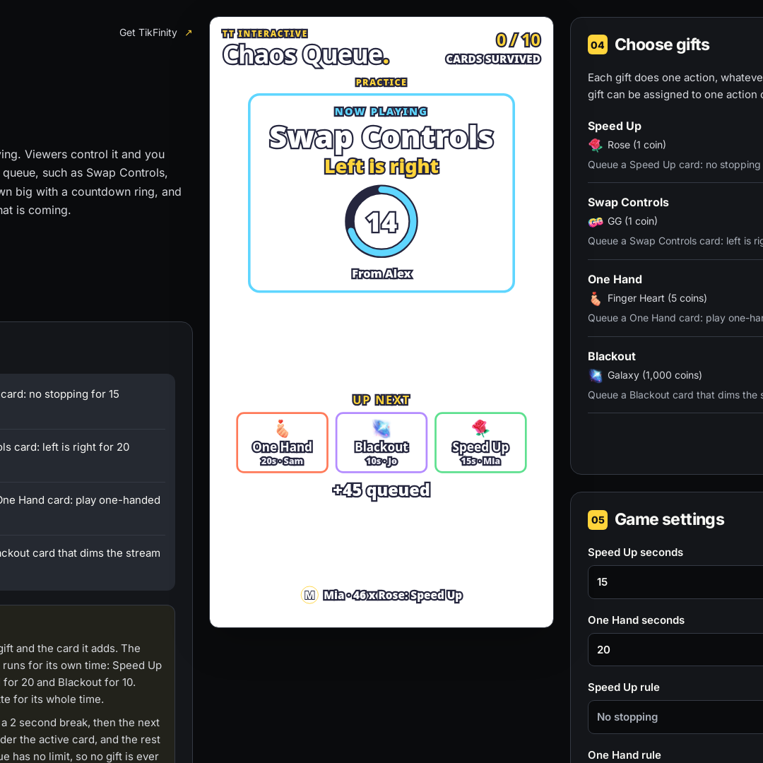 Chaos Queue screenshot showing chaos queue active