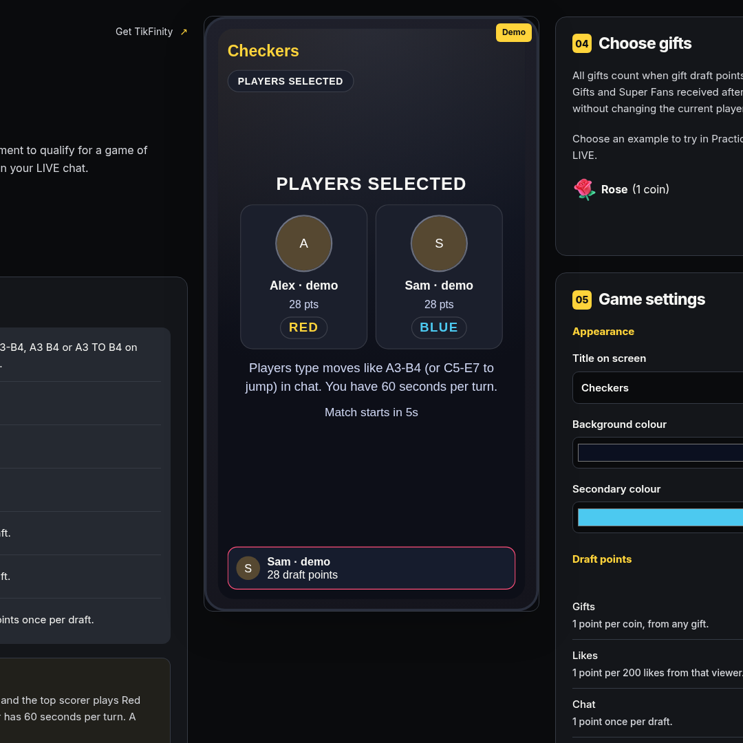 Checkers screenshot showing capture threat