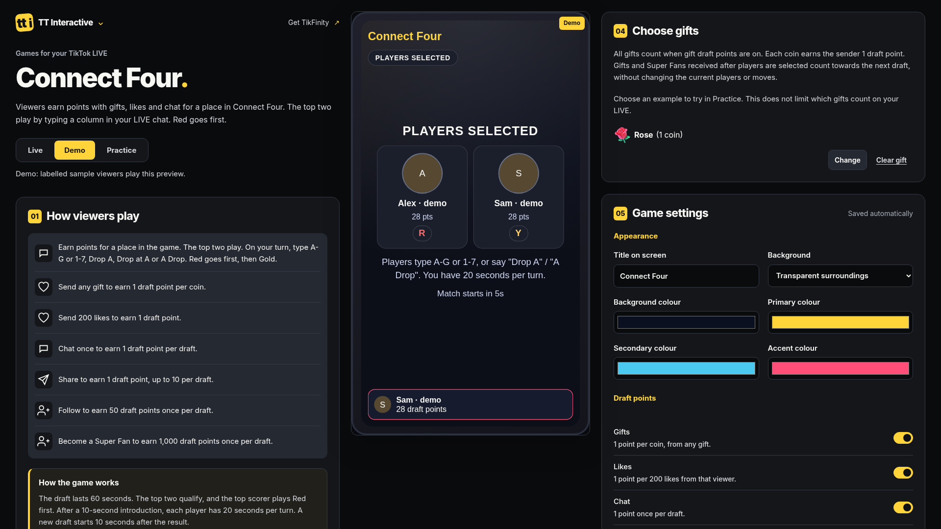 Connect Four screenshot showing mid game