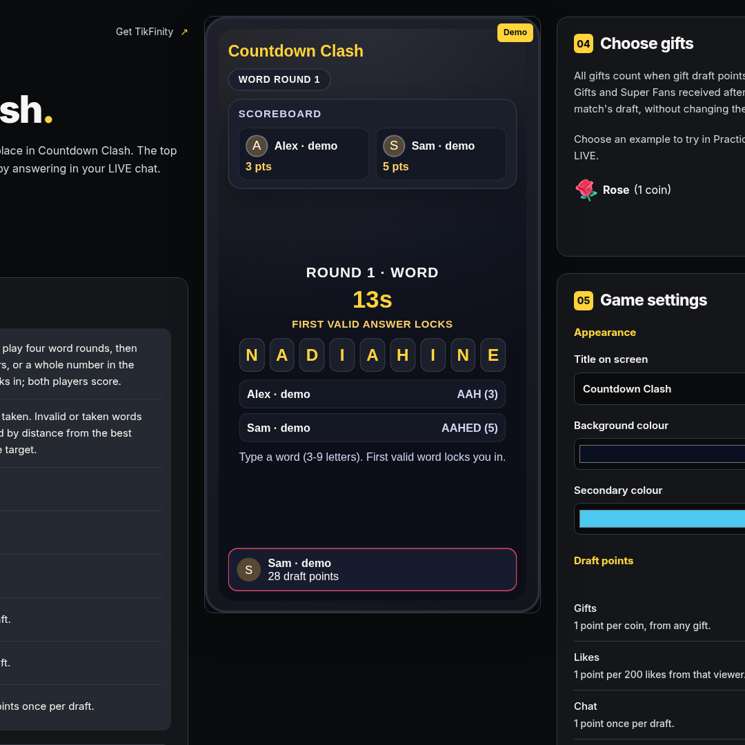 Countdown Clash screenshot showing numbers round