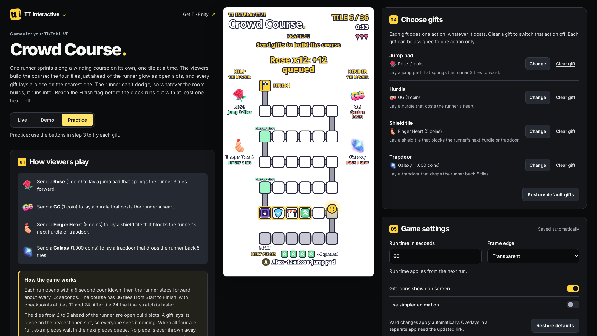 Crowd Course hero screenshot showing crowd course build