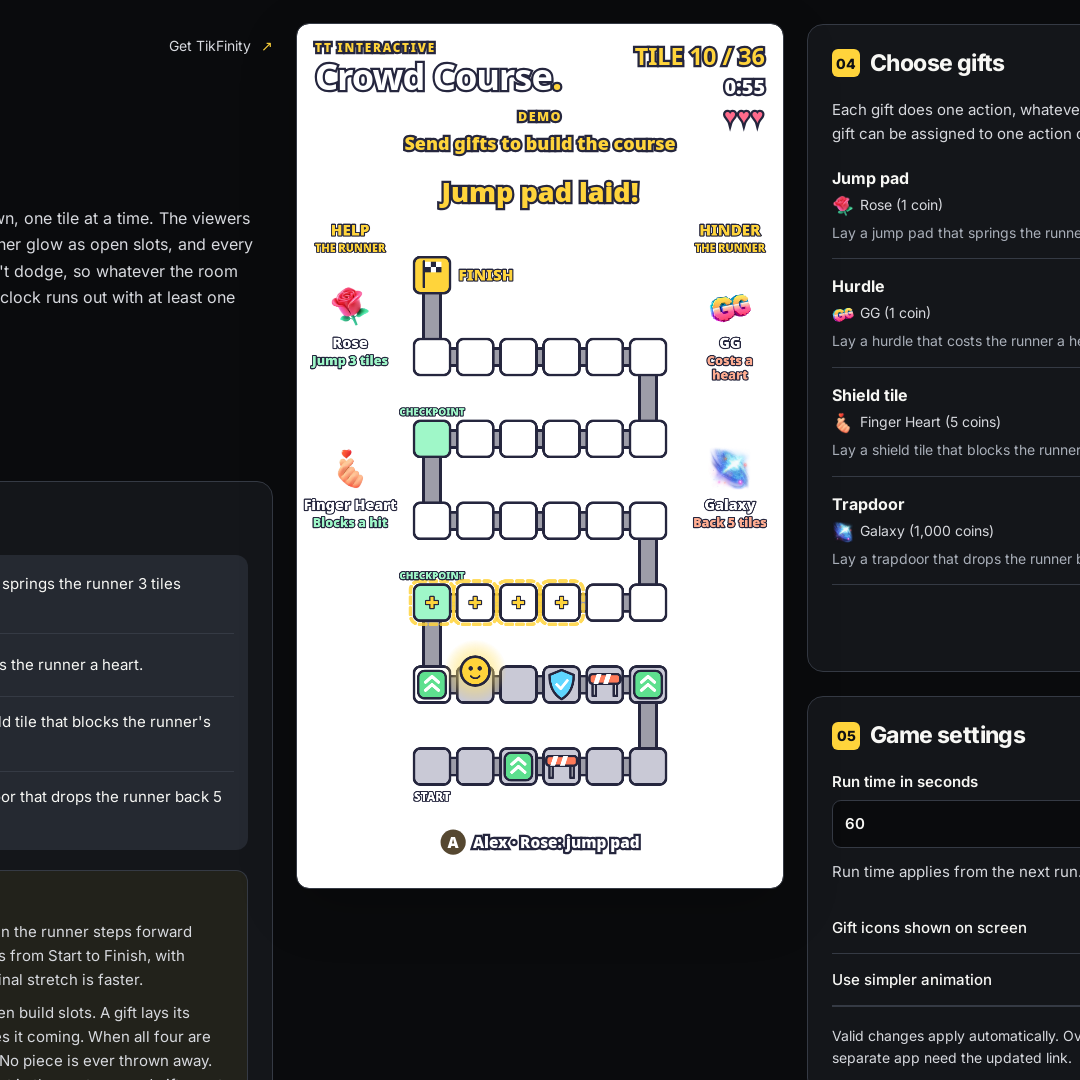 Crowd Course screenshot showing crowd course run