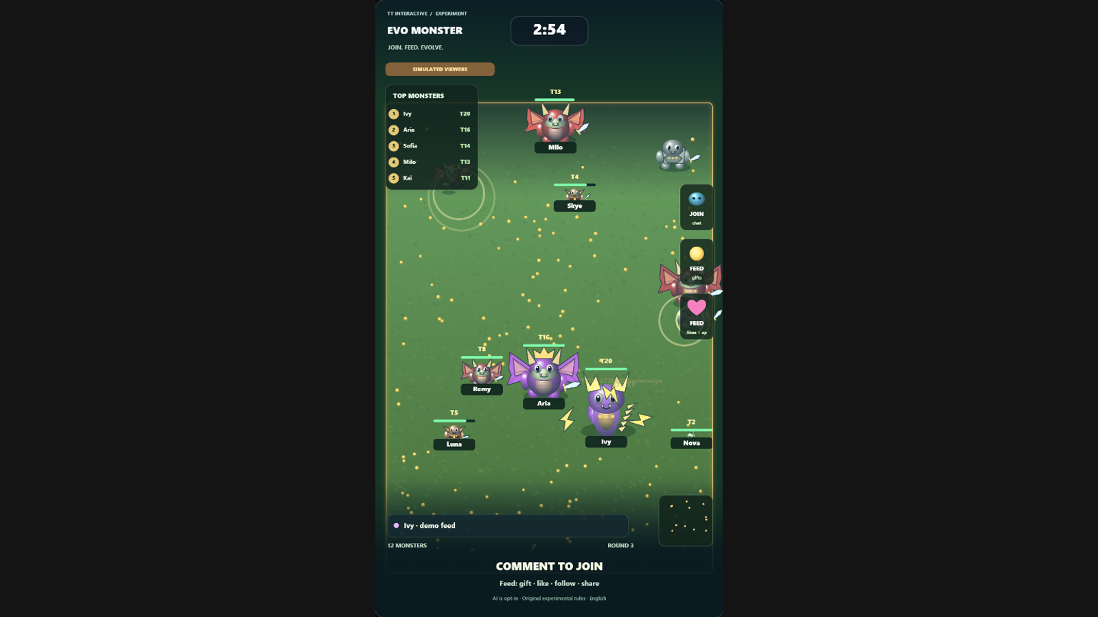 Evo Monster hero screenshot showing active play