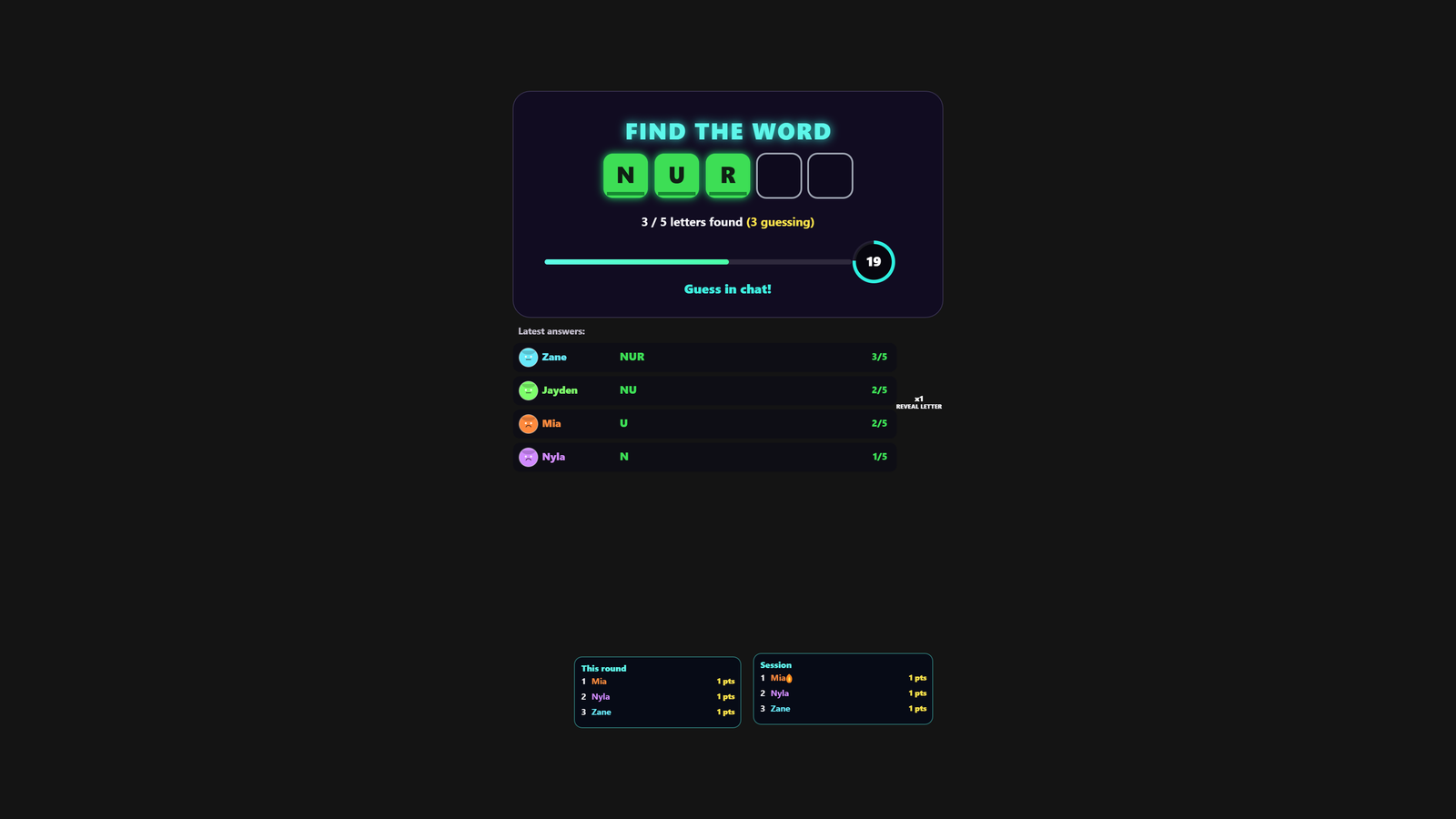 Find the Word hero screenshot showing active play