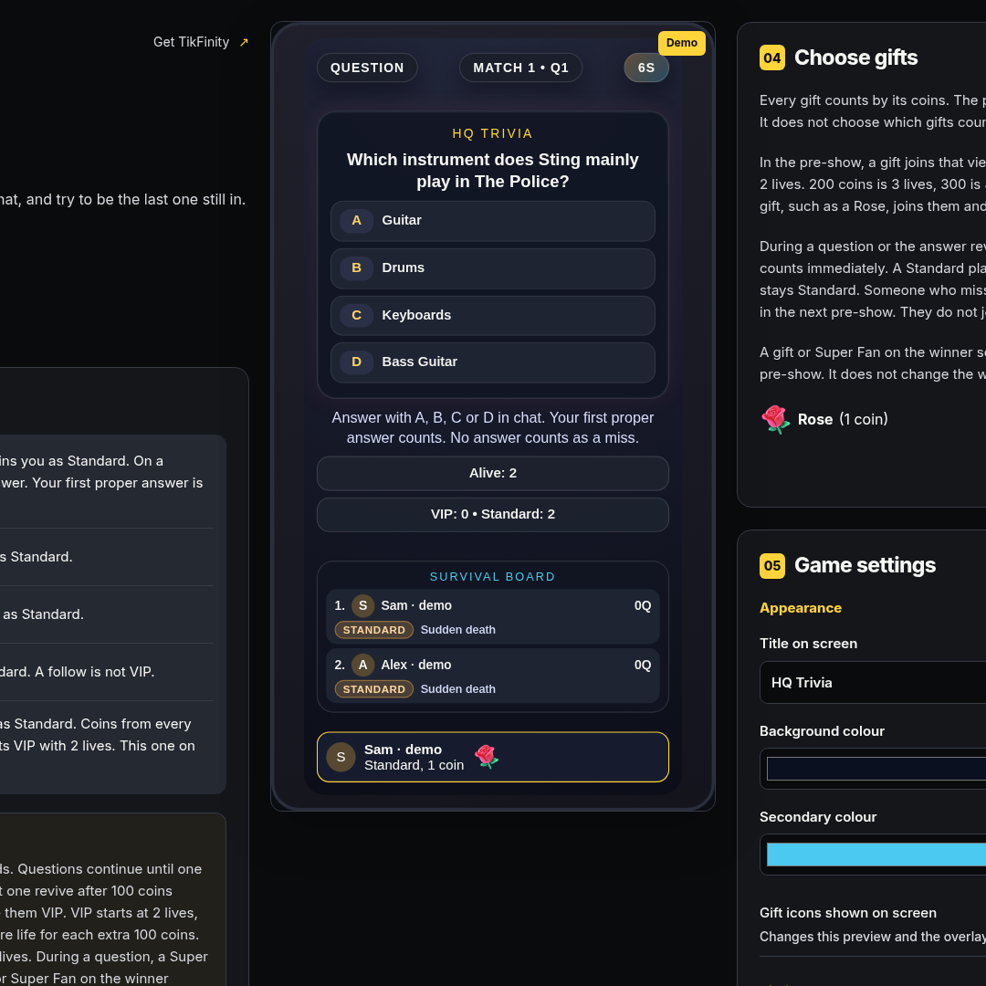 HQ Trivia — Interactive TikTok LIVE Widget | TT Interactive