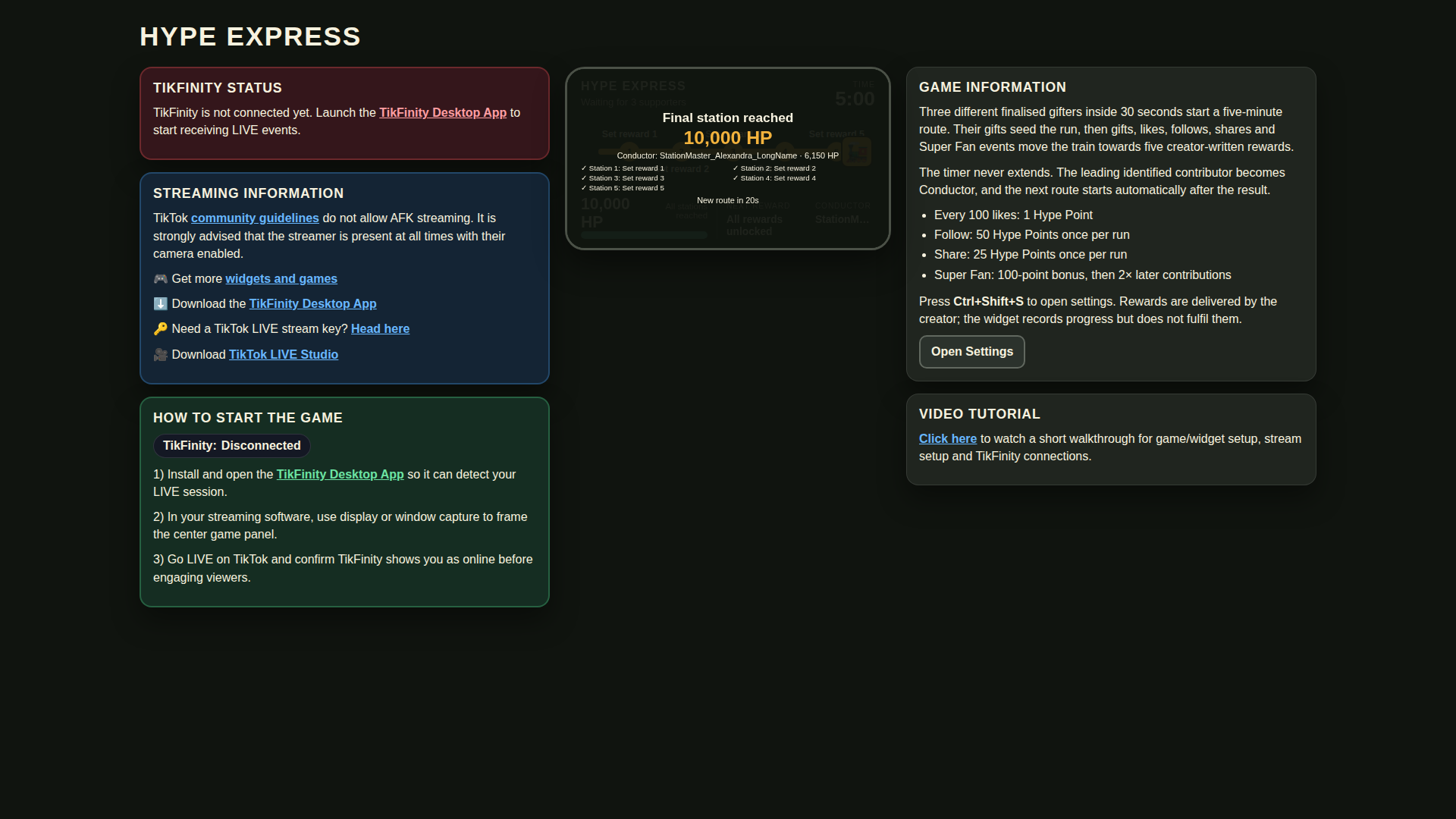 Hype Express hero screenshot showing final station