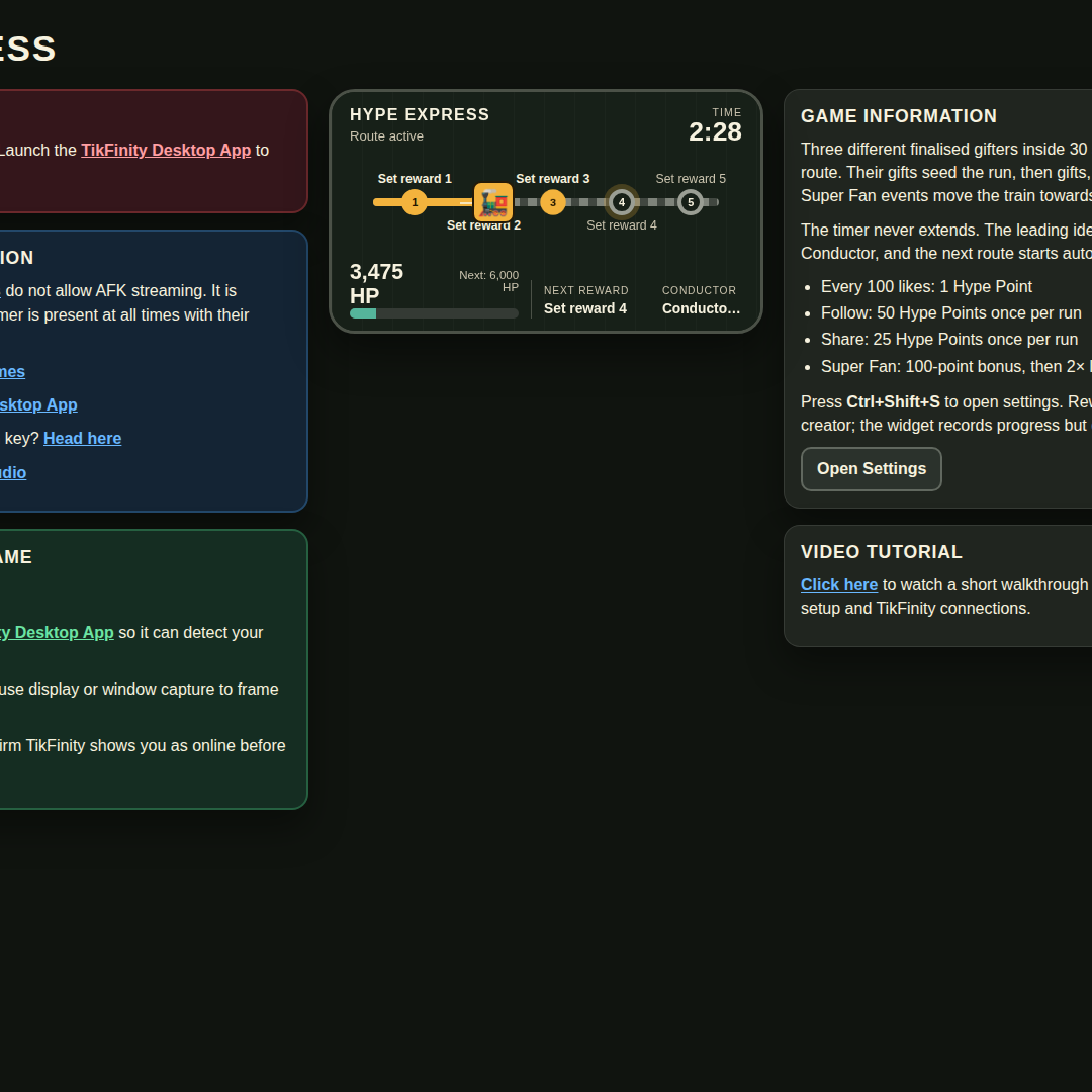 Hype Express screenshot showing mid run