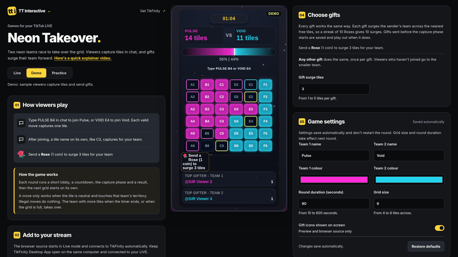 Neon Takeover screenshot showing map won