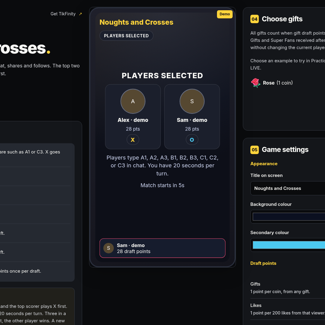 Noughts and Crosses screenshot showing decider
