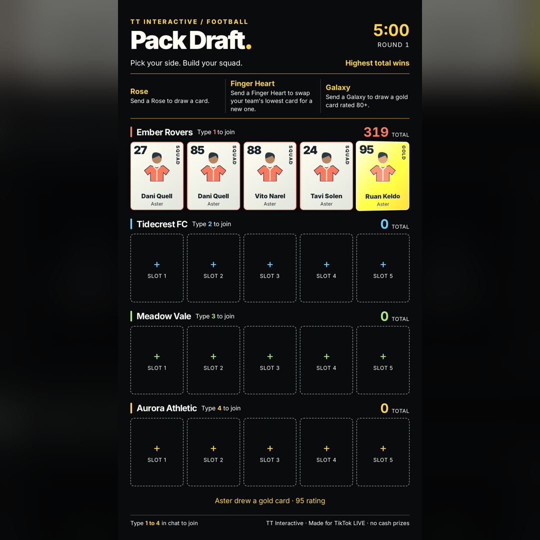 Pack Draft screenshot showing pack draft play