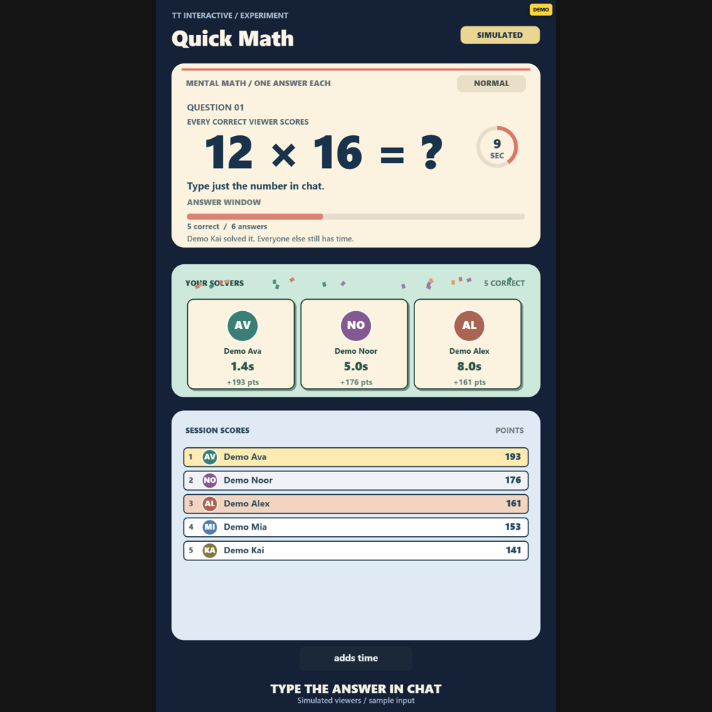 Quick Math screenshot showing viewer action