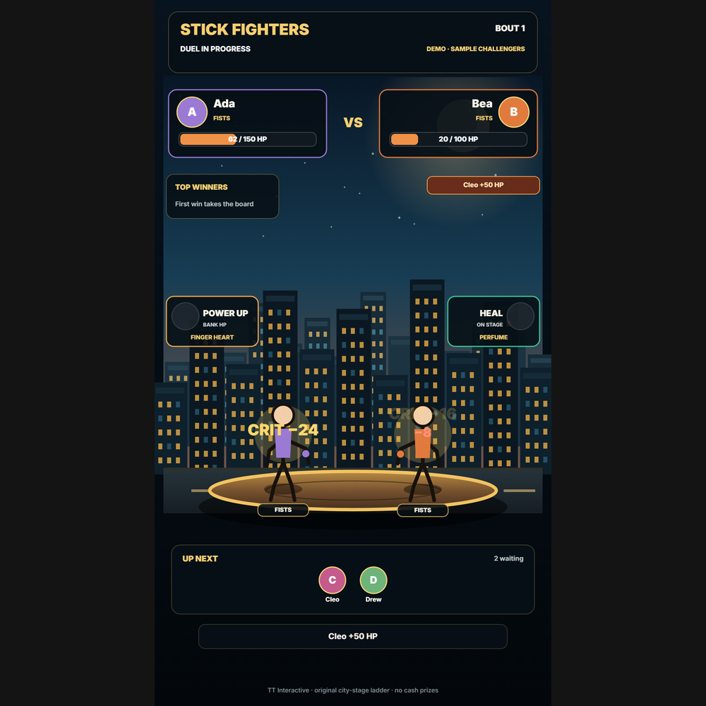 Stick Fighters screenshot showing active play