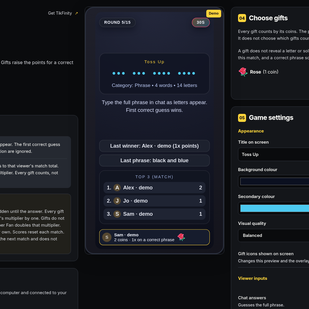 Toss Up screenshot showing early reveal