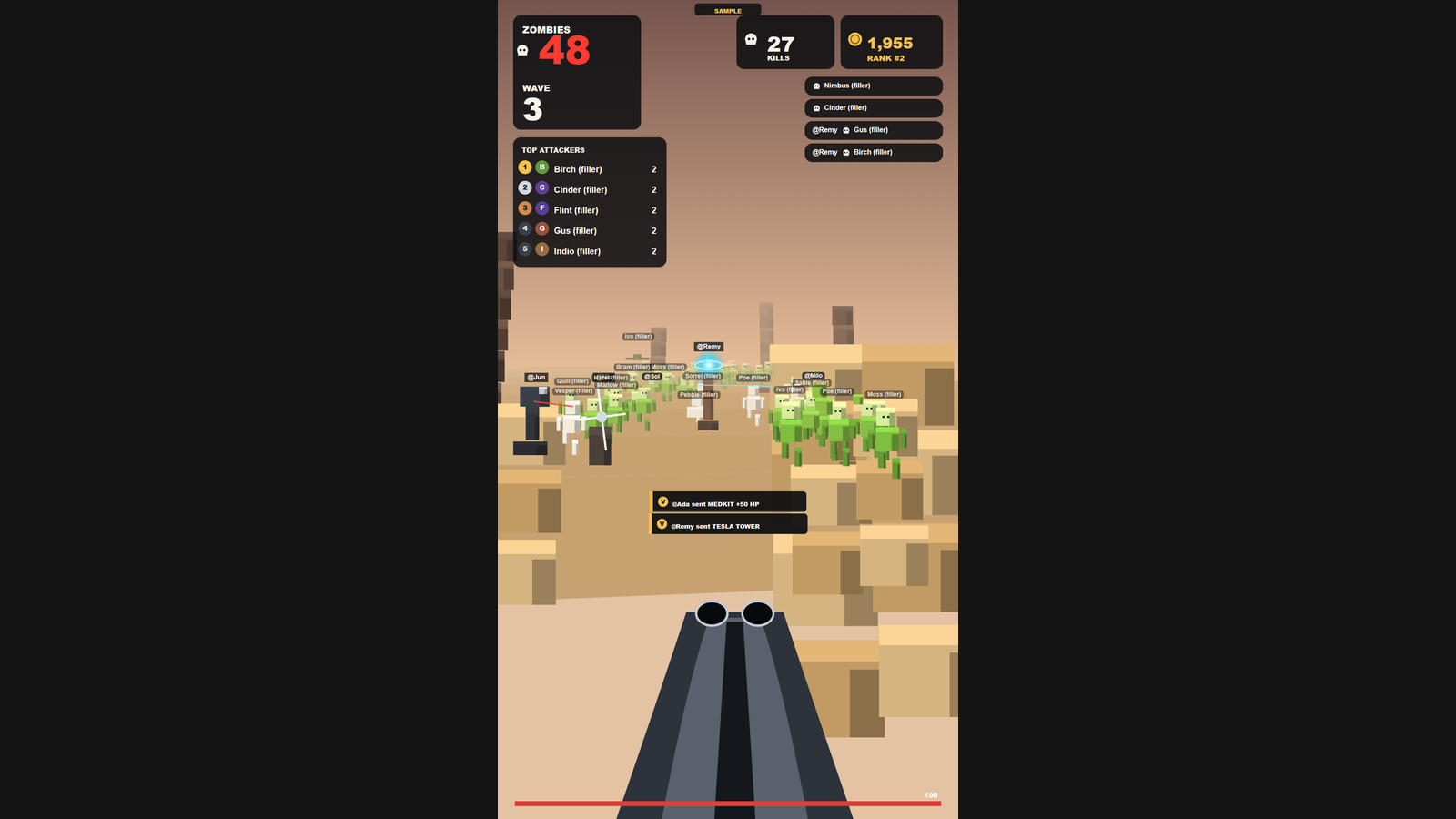 Zombie Hill hero screenshot showing active play