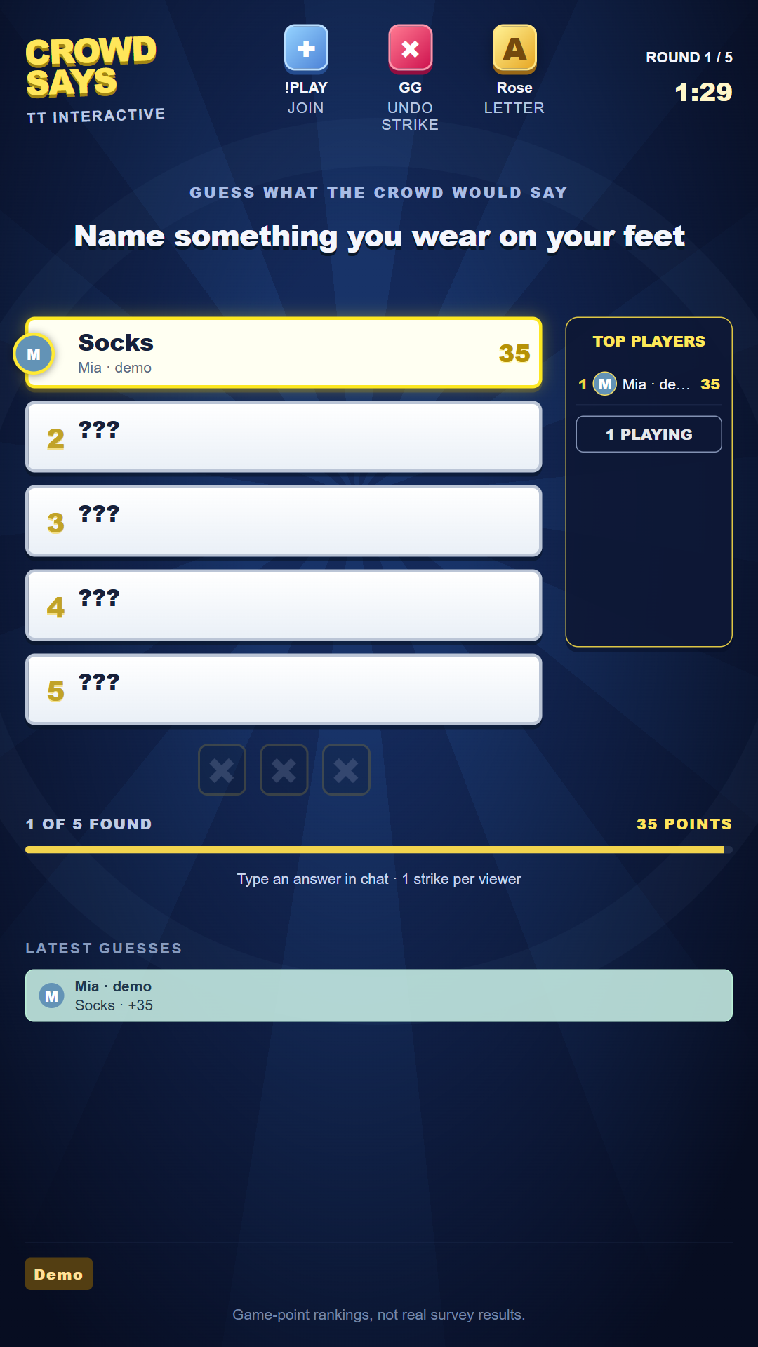 Crowd Says widget thumbnail