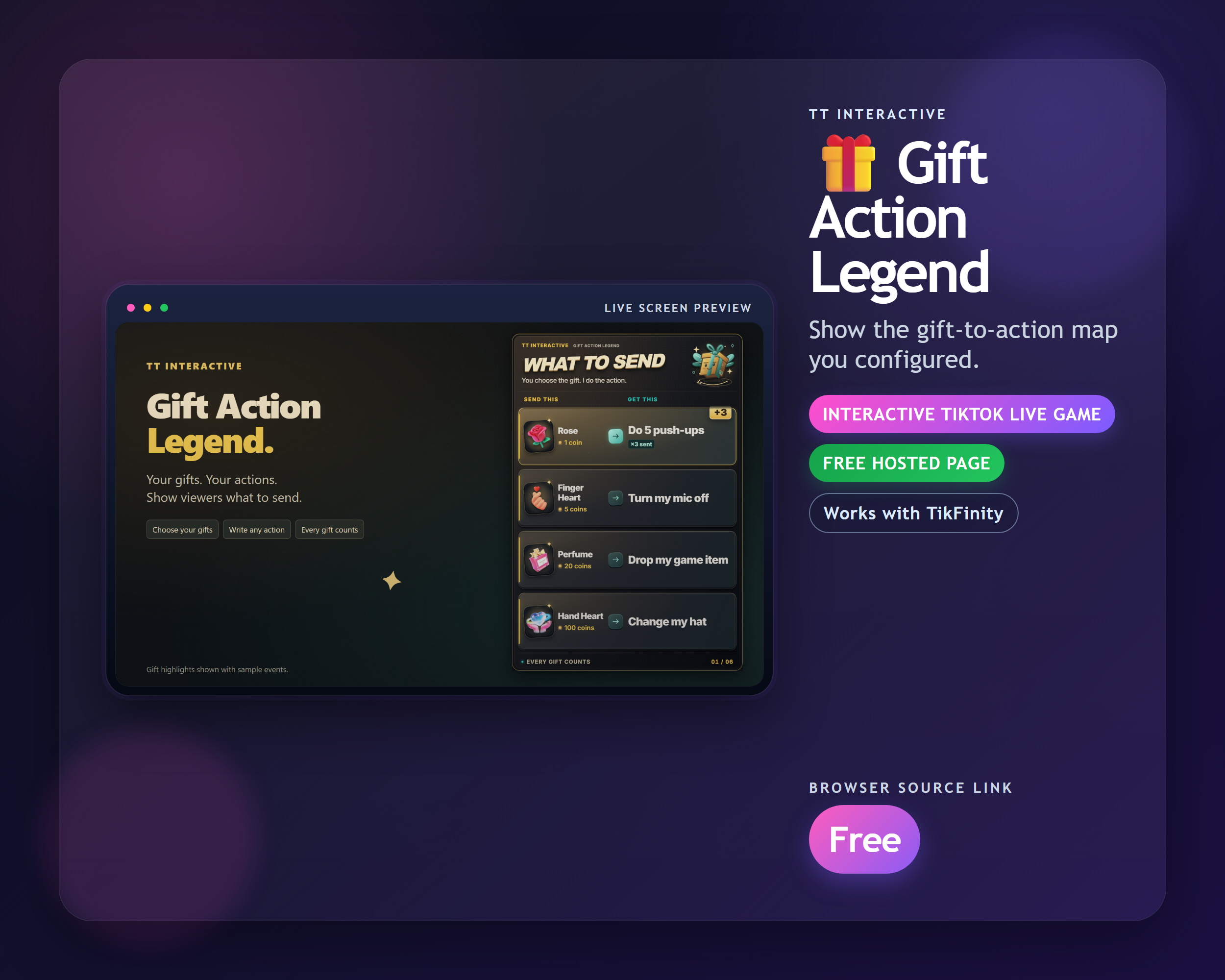 Gift Action Legend widget thumbnail