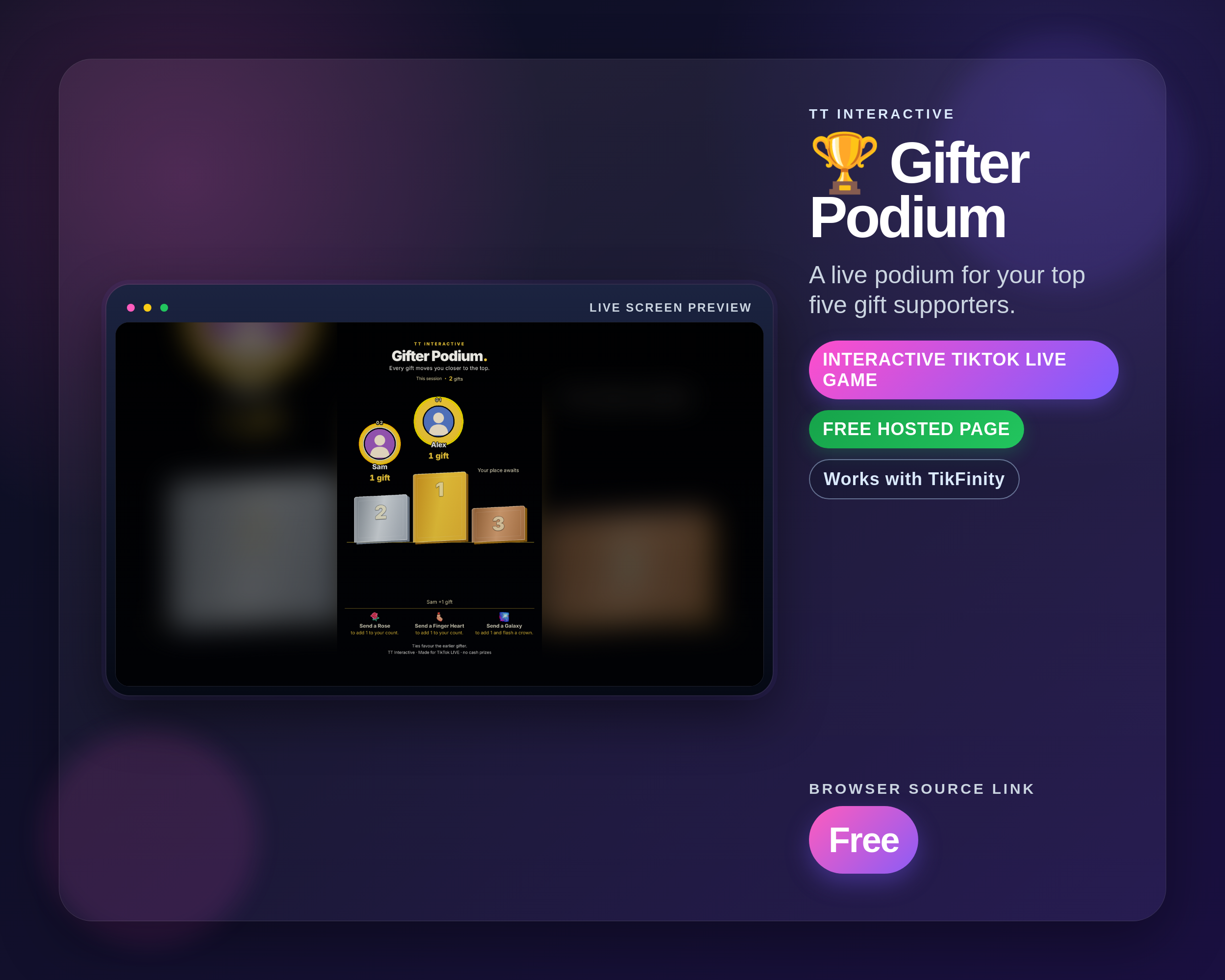 Gifter Podium widget thumbnail