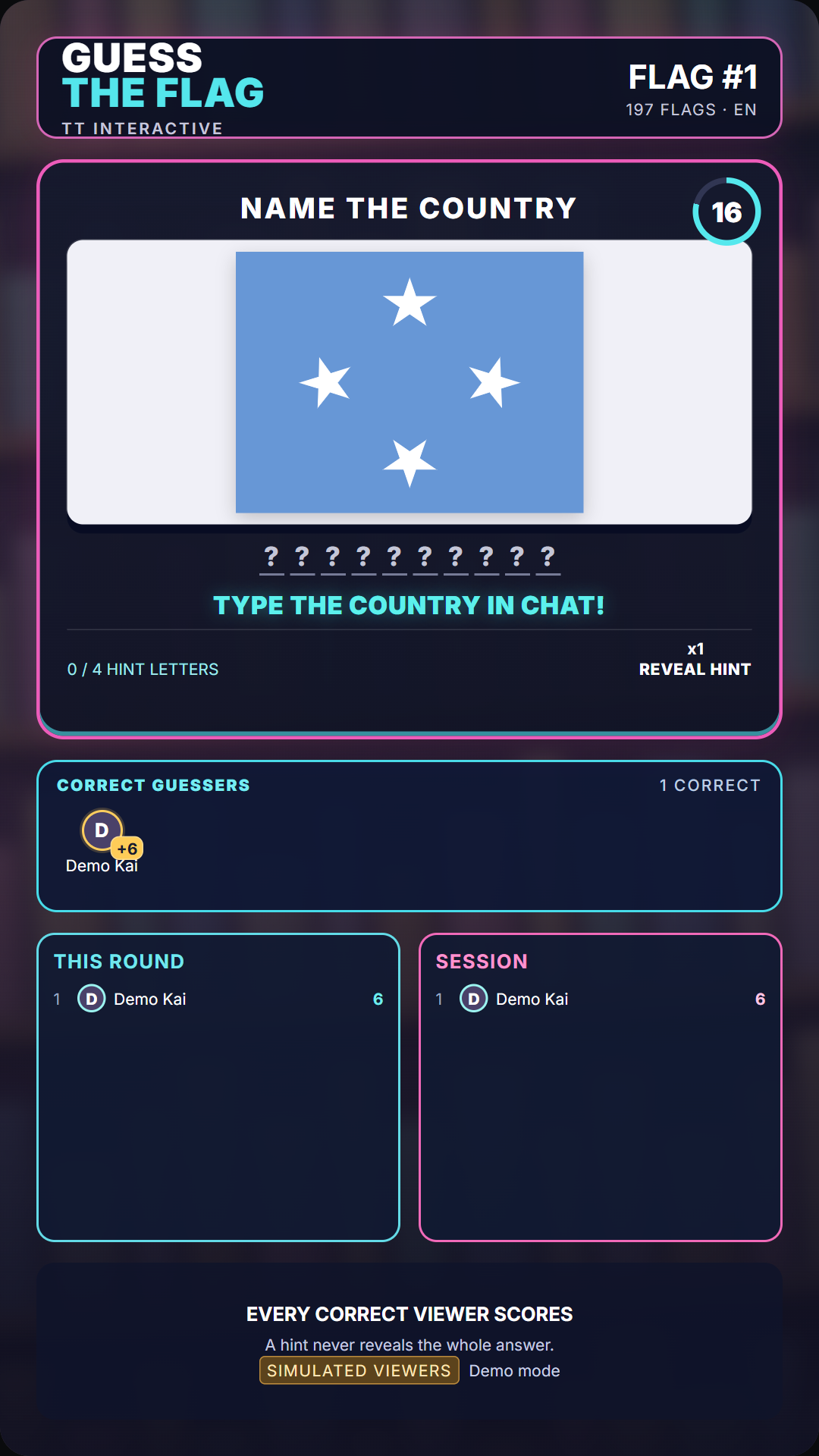 Guess the Flag widget thumbnail