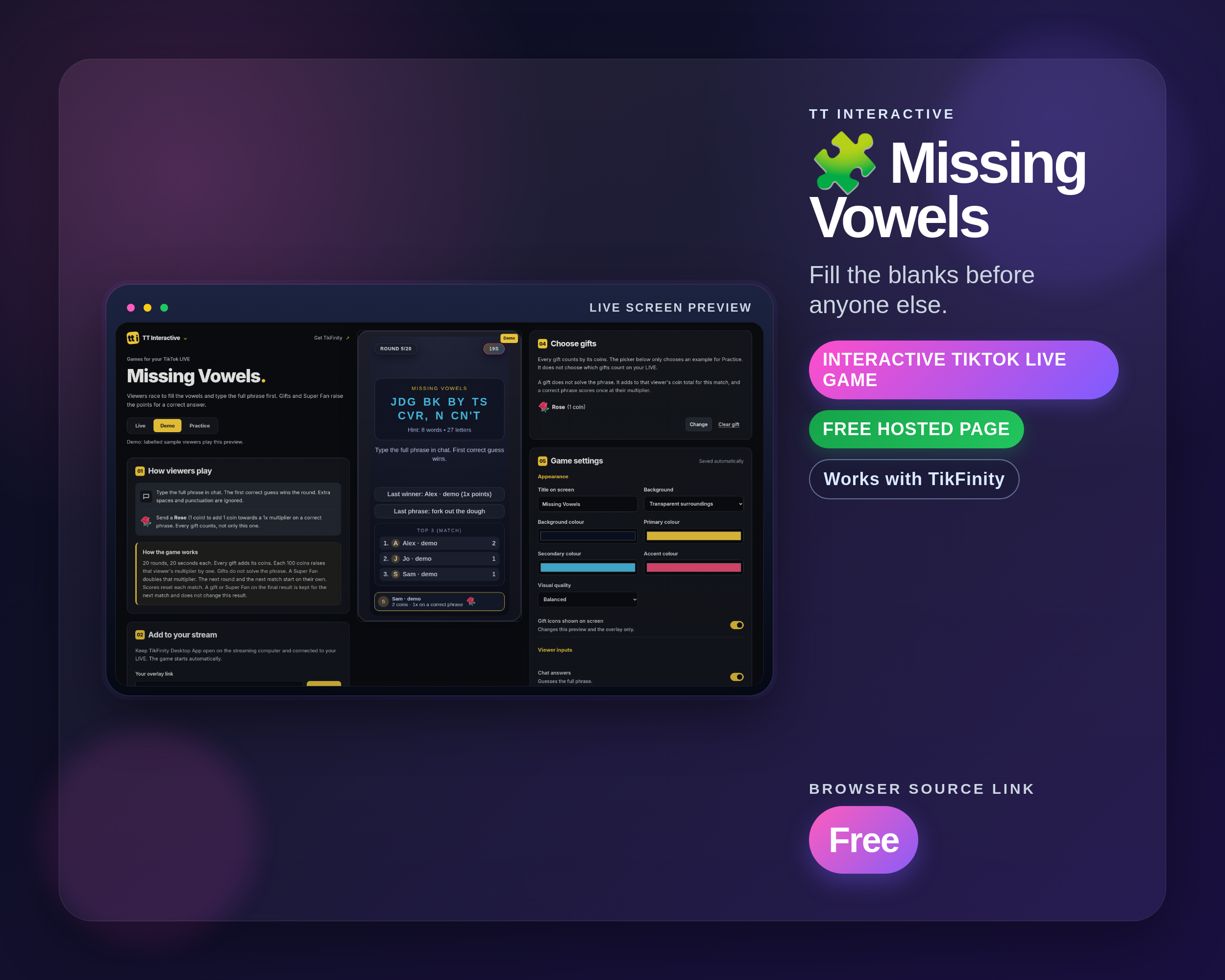 Missing Vowels widget thumbnail