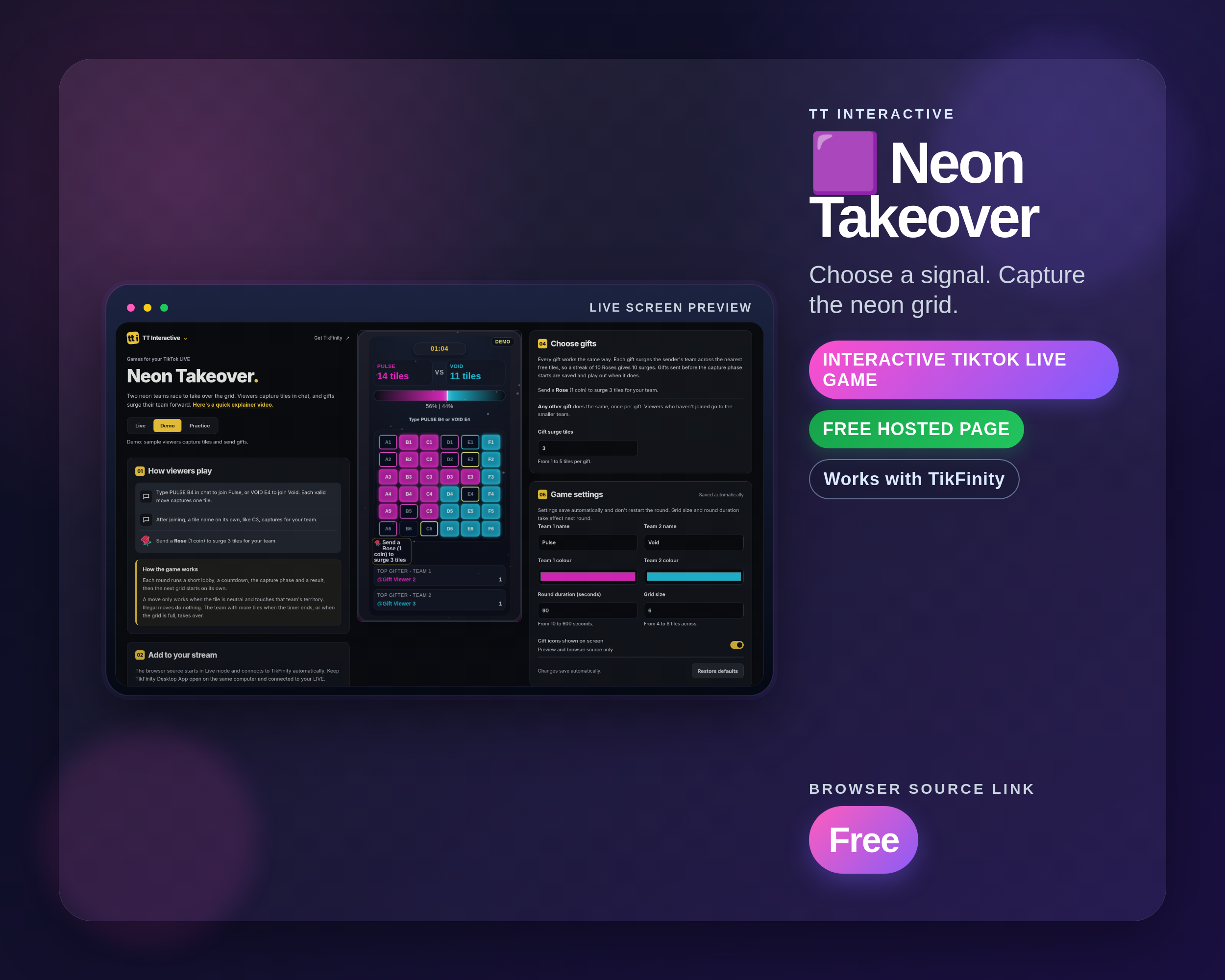 Neon Takeover widget thumbnail
