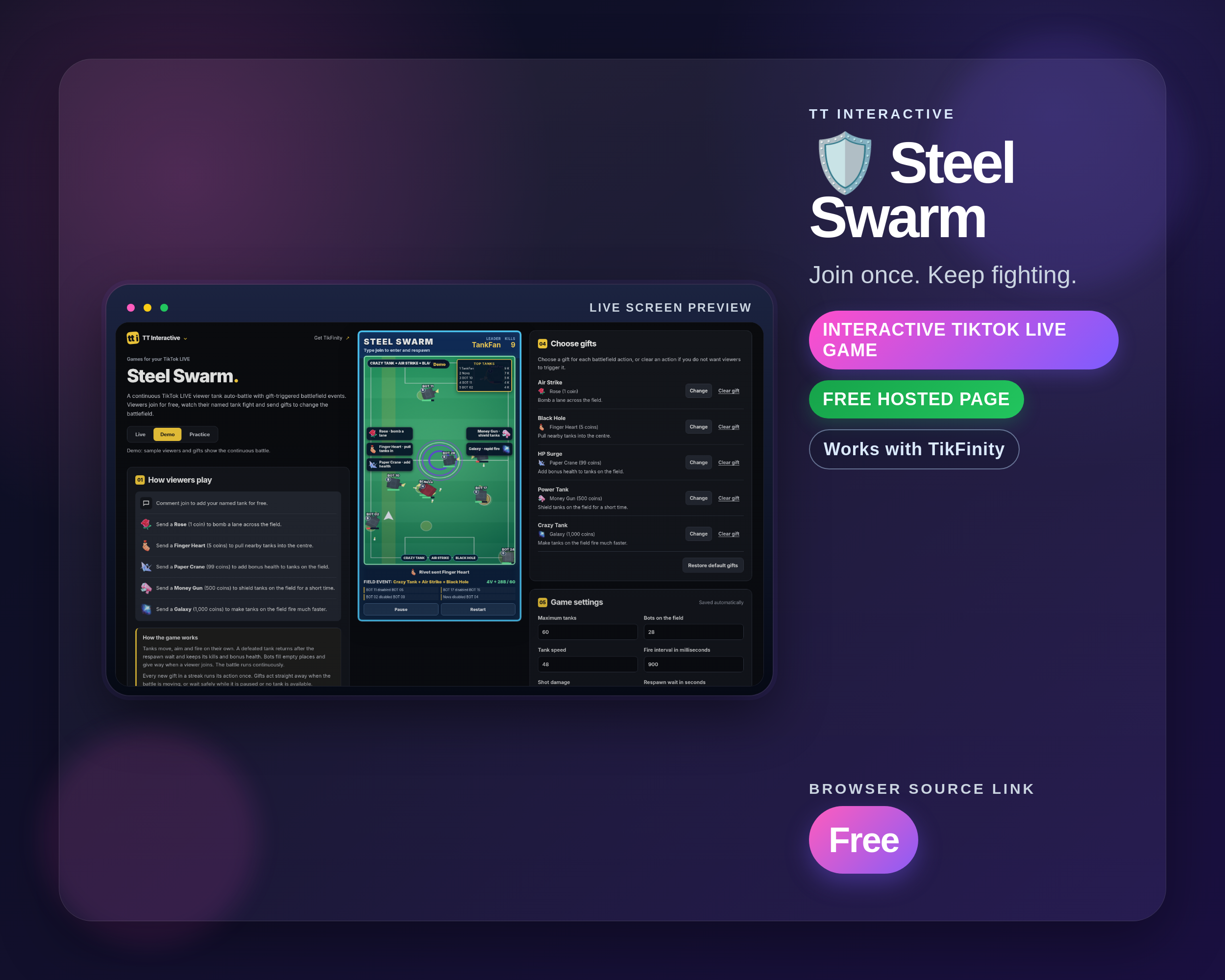 Steel Swarm widget thumbnail